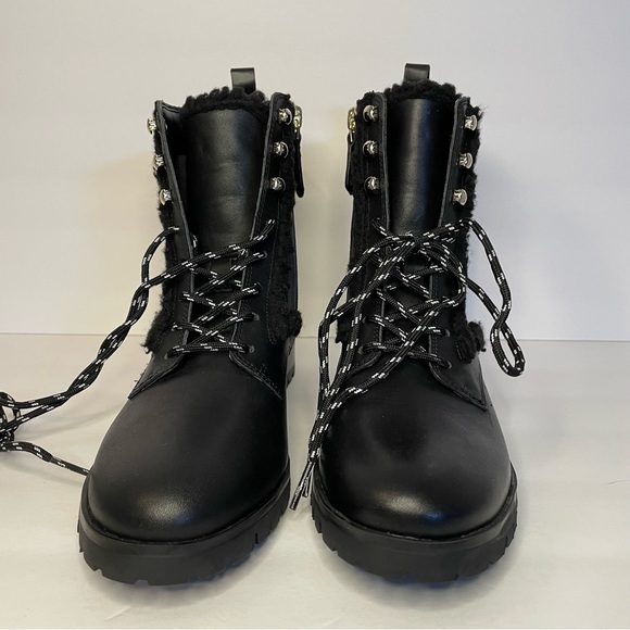 NWOB Kate Spade Combat Boots Sherpa Trim - Picture 2 of 10